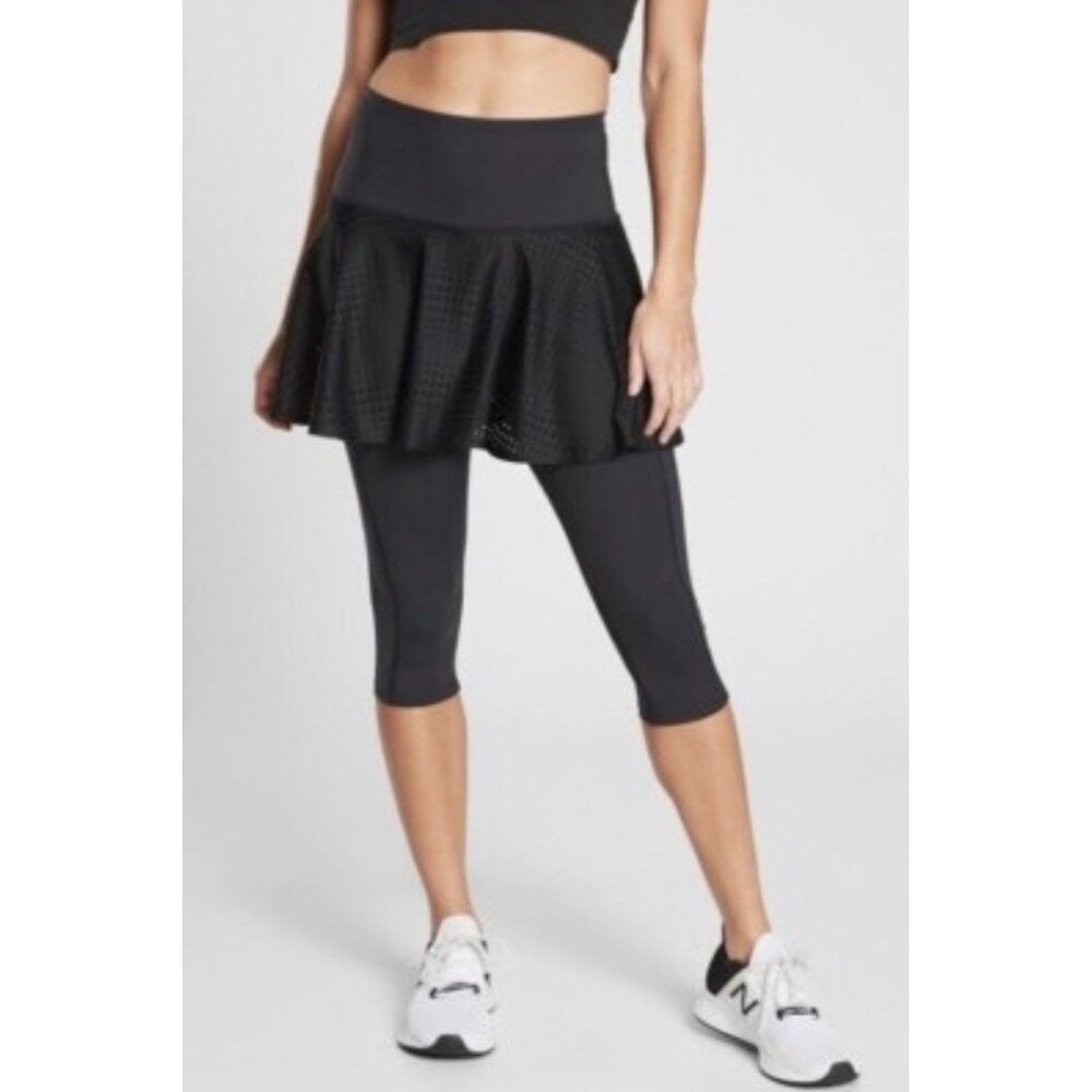 Athleta A-Game Black 2-in-1 Crop Skirted Legging Wome’s Size 1X Pickleball